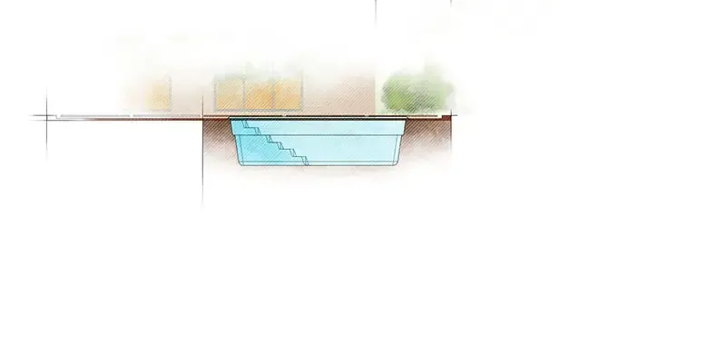 The Chic pool profile drawing