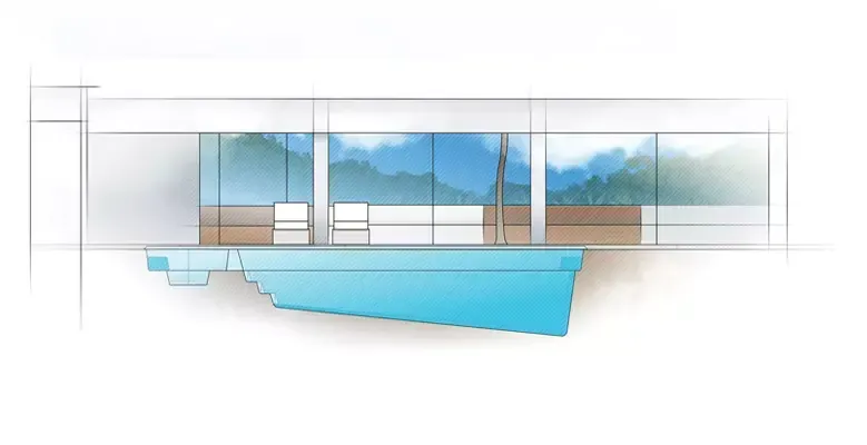 The Intrigue pool profile drawing
