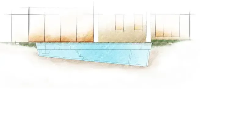 The Luxe pool profile drawing