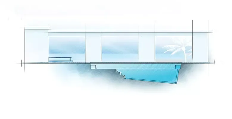 The Ovation pool profile drawing