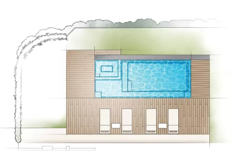 The Triumph pool overhead drawing