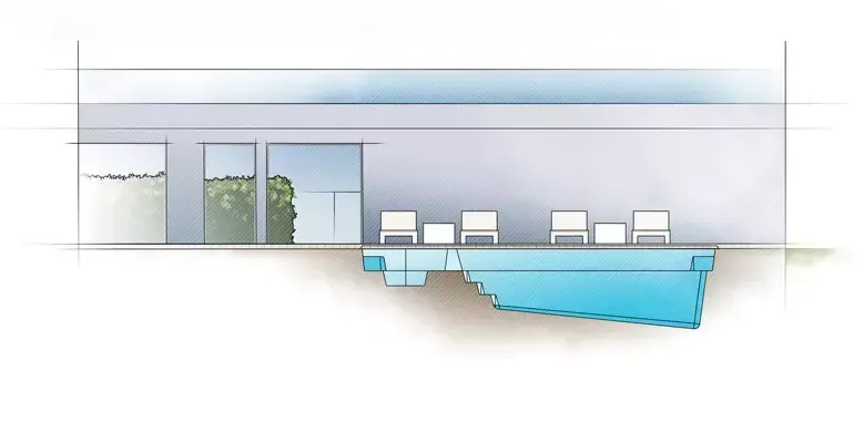 The Triumph pool profile drawing