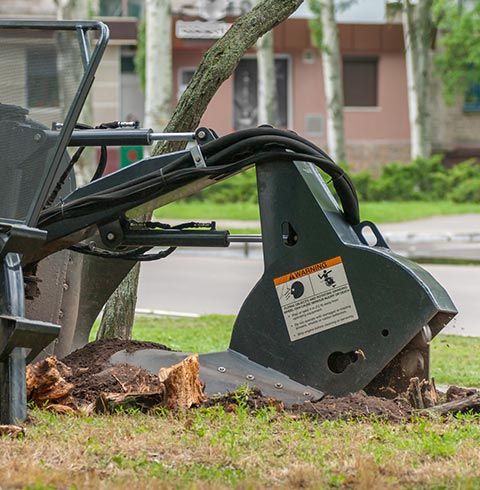 Machine Crushing the Stump | Roanoke, VA | Jay's Tree Service