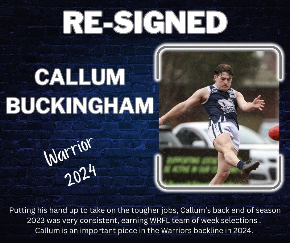 Callum Buckingham signs on with Hoppers Crossing Football Club