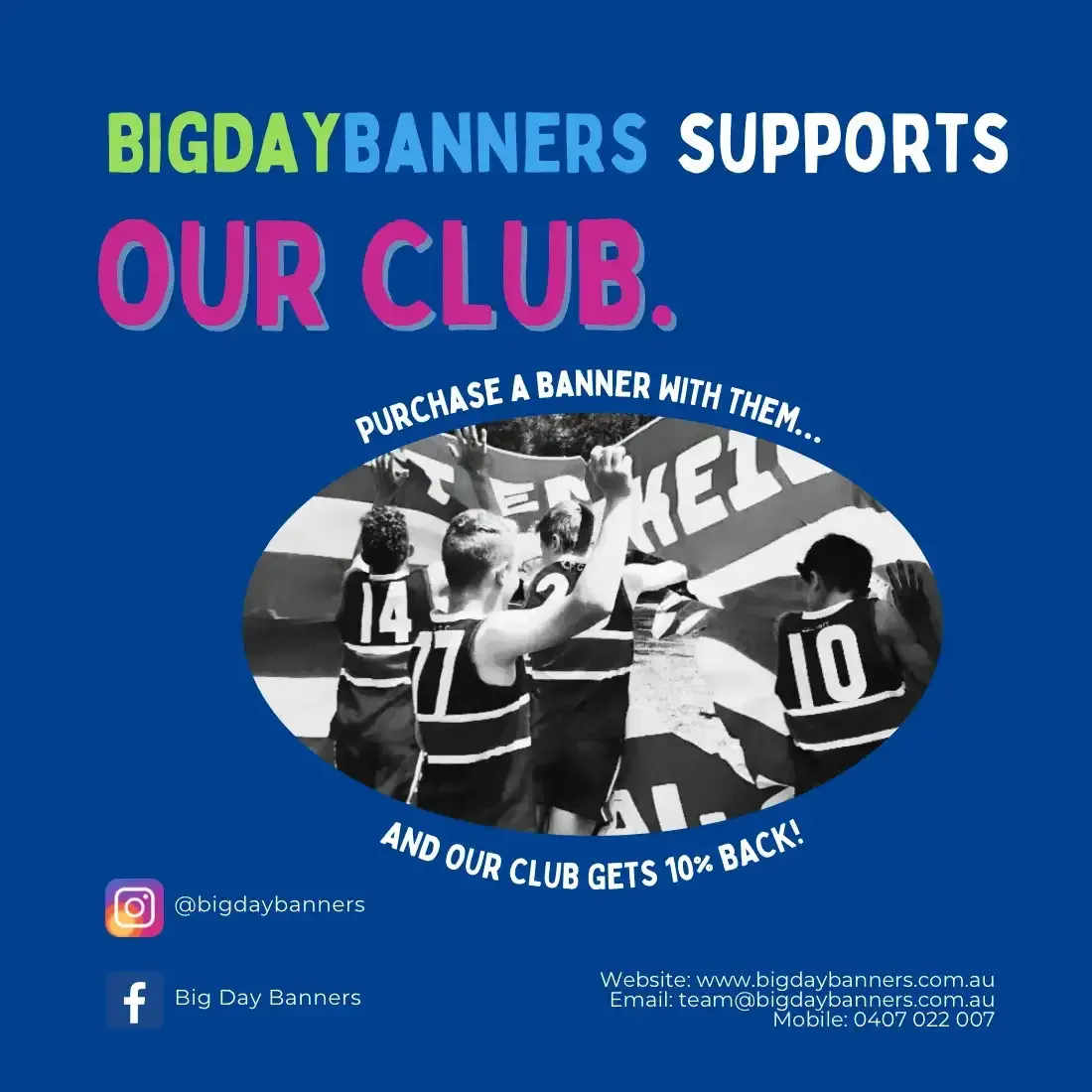 Big Day Banners supports our Football Club