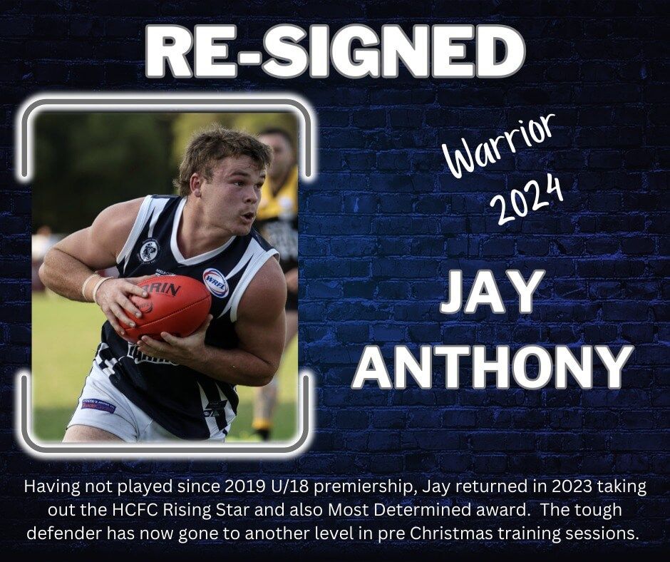 Jay Anthony signs on with Hoppers Crossing Football Club
