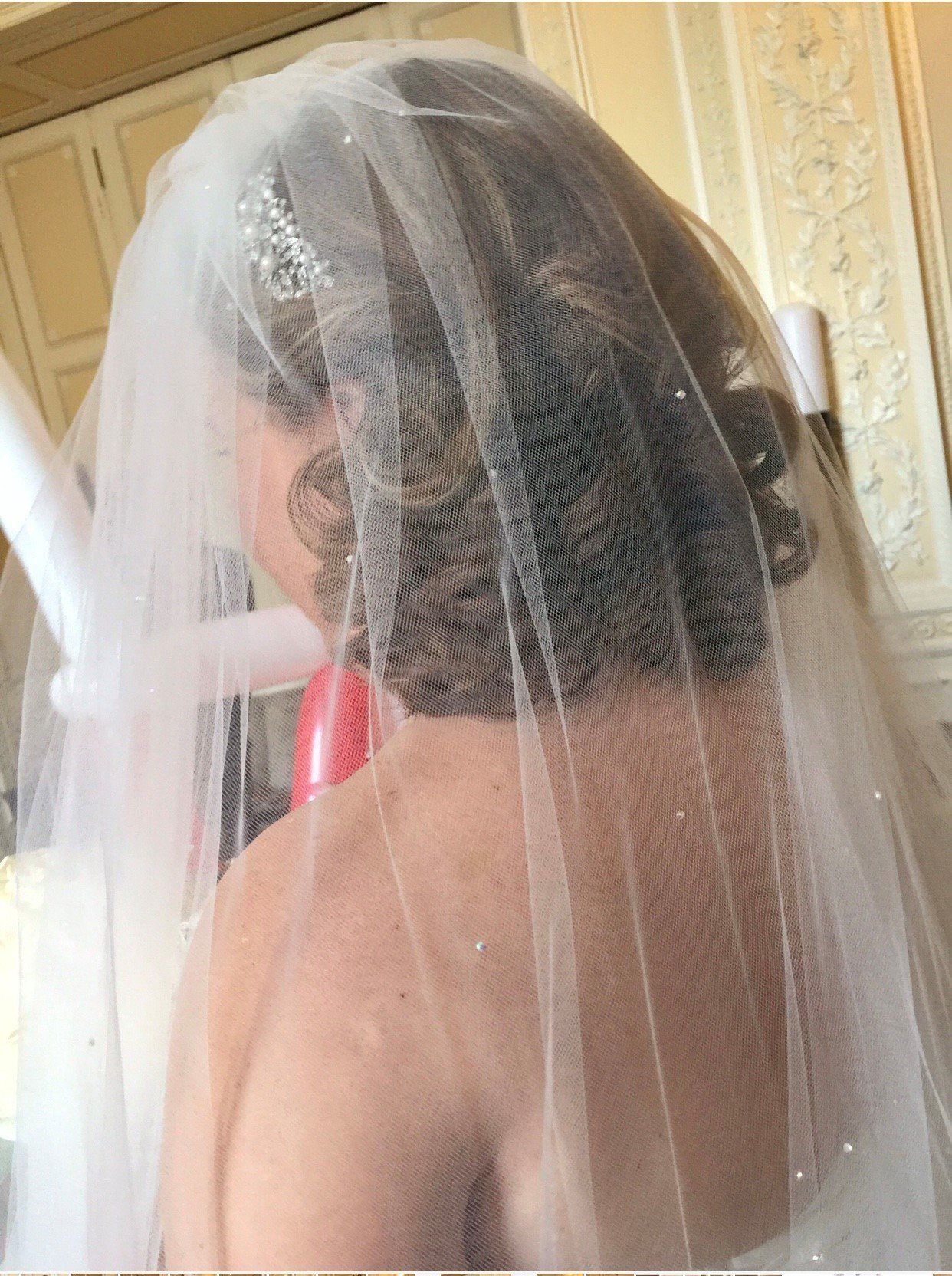 bride with a veil down