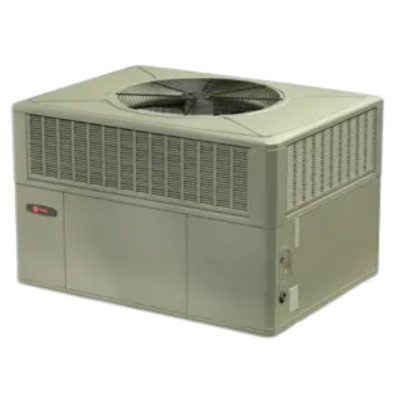 A trane package HVAC unit on a white background