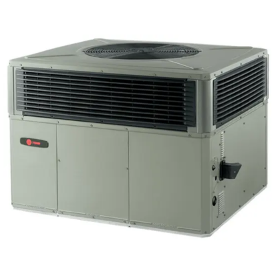 A trane package HVAC unit on a white background