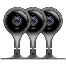 Set of 3 black nest cameras for indoor use