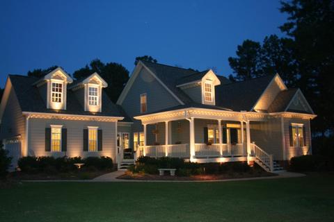 LED security lighting at home during the night