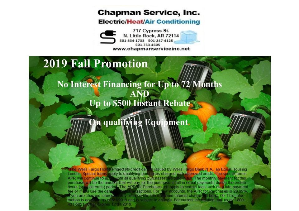 2019 Fall Promotion with Trane AC/Heating Units and pumpkins