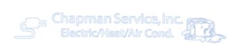A logo for chapman service inc. electric / main / air cond