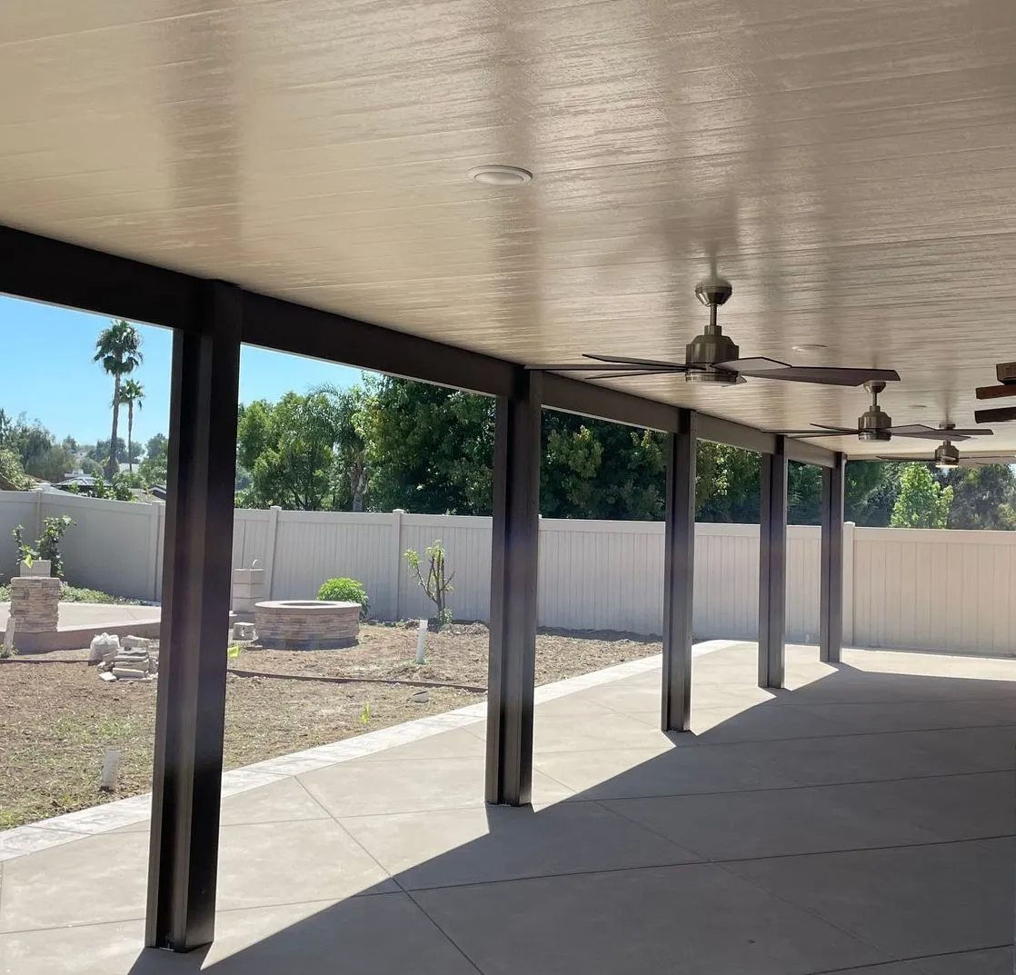 Patio Cover with Ceiling Fans