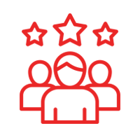 Un grupo de personas paradas una al lado de la otra con tres estrellas.