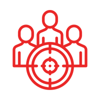 Un grupo de personas está de pie alrededor de un objetivo.