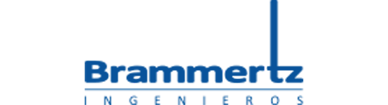 Un logotipo azul y blanco para Brammertz Ingenieros