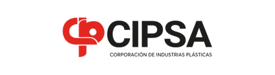 A black and red logo for cipsa corporation de industrias plasticas