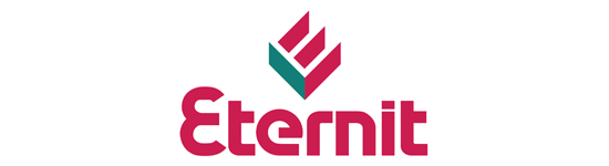 Un logotipo rojo y verde que dice eternit sobre un fondo blanco.