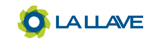 Un logo azul y verde que dice lallave