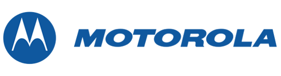 Un logotipo de Motorola azul sobre un fondo blanco.