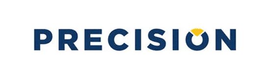 La palabra precisión está escrita en letras azules sobre un fondo blanco.