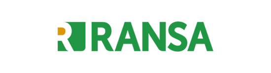 Un logotipo verde y blanco para ransa sobre un fondo blanco.