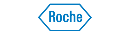 Un logotipo de Roche azul sobre un fondo blanco