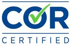 The cor certified logo has a green check mark on it.