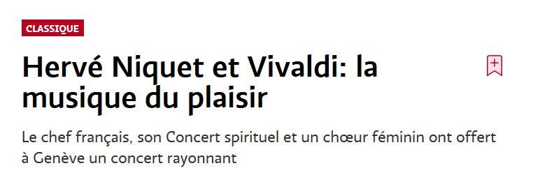 Article about Hervé Niquet and Vivaldi's
