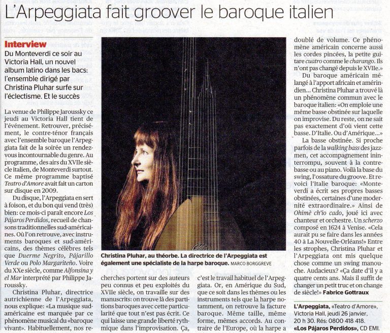 Article de presse L'arpeggiata