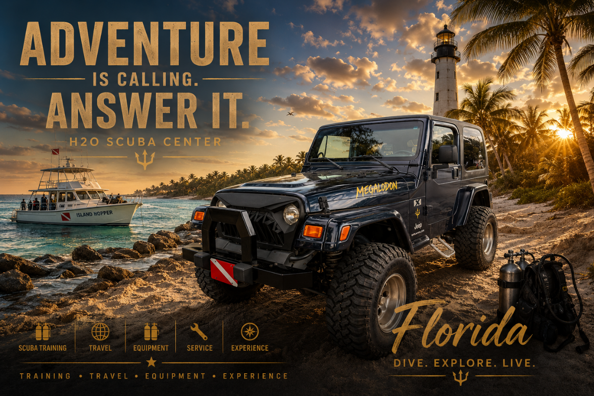 Jeep on a beach at sunset with