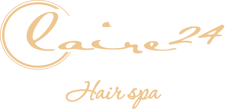 Un logo per Claire 24 Hair Spa su sfondo bianco.