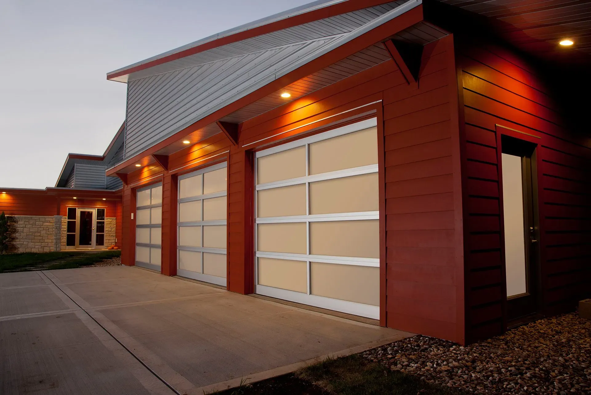 Contemporary Garage Doors Commercial View Through
