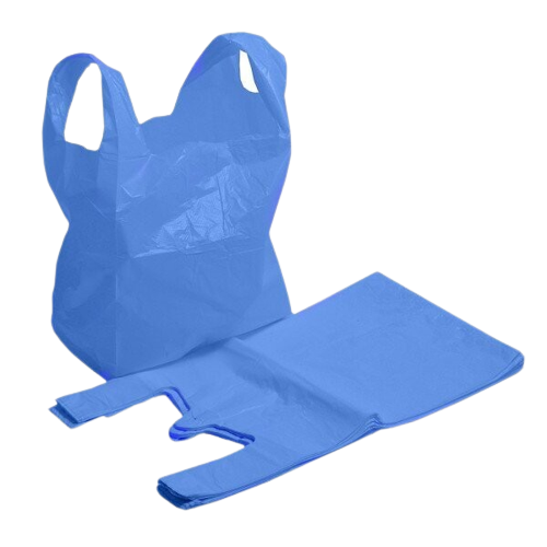 blue vest carrier bags