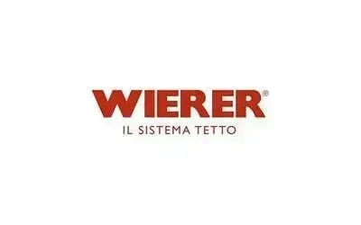 Logo Wierer con testo rosso su sfondo bianco. Il testo include "WIERER" e "IL SISTEMA TETTO".
