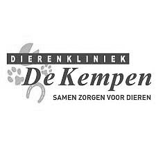 A black and white logo for dierenkliniek de kempen.