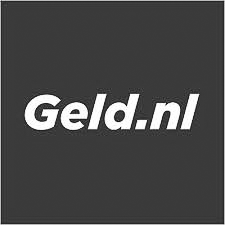 Het logo voor geld.nl is wit op een zwarte achtergrond.