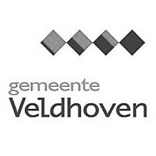 Een zwart-wit logo voor Veldhoven, een stad in Nederland.