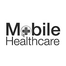 Een zwart-wit logo voor mobiele gezondheidszorg.