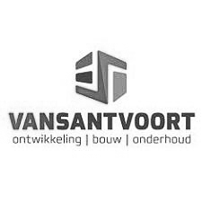 Een zwart-wit logo voor een bedrijf genaamd vansant voort.