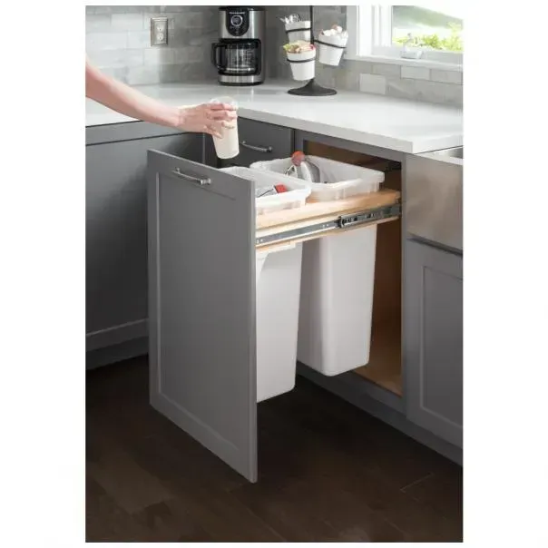 Hardware Resources Wood Top-Mount Trashcan Pullout Kit