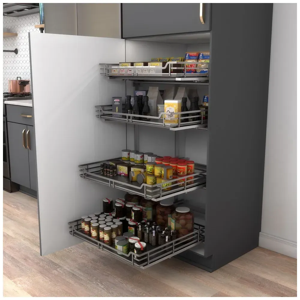 Hardware Resources Storage with Style Metal Pilaster Set for Pullout Baskets