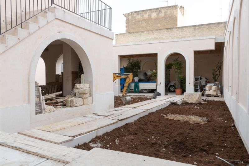 preparazione del terreno per giardino