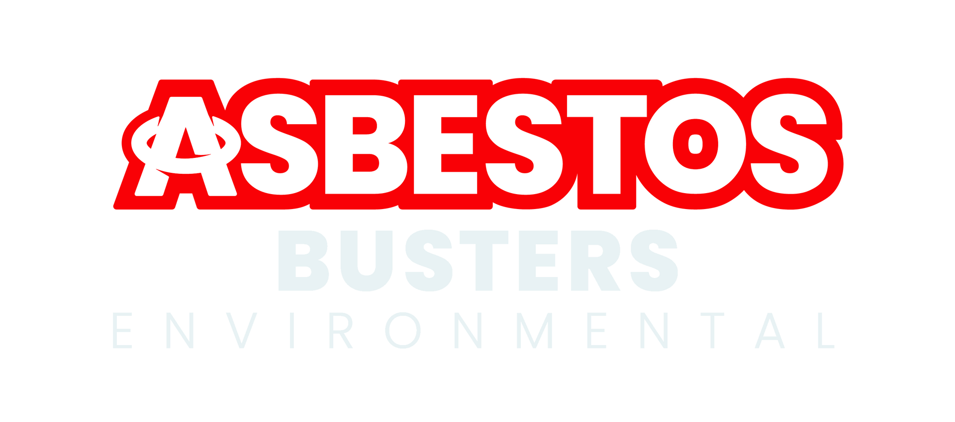 The logo for asbestos busters environmental is red and black.