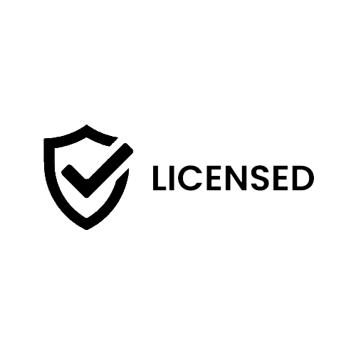 A licensed logo with a check mark on a shield.
