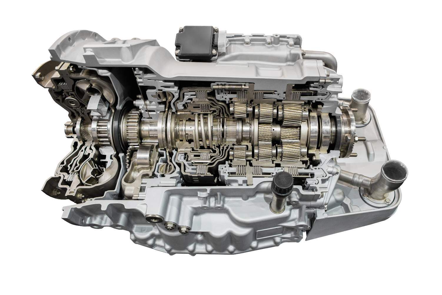 A Close Up of a Cut in Half Automatic Transmission on a White Background — Proton Engineering Pty Ltd In Wee Waa, NSW