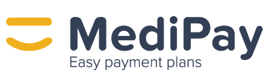 Medi Pay MediPay logo with a gold smiling face symbol and text
