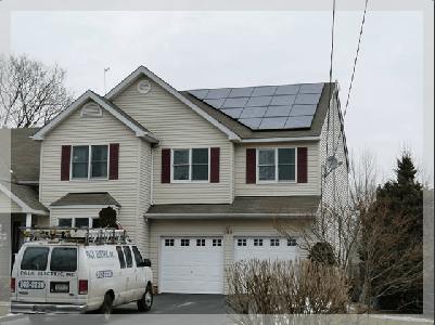 House with Solar Panel System - Electric Contractors in Bay Shore, NY