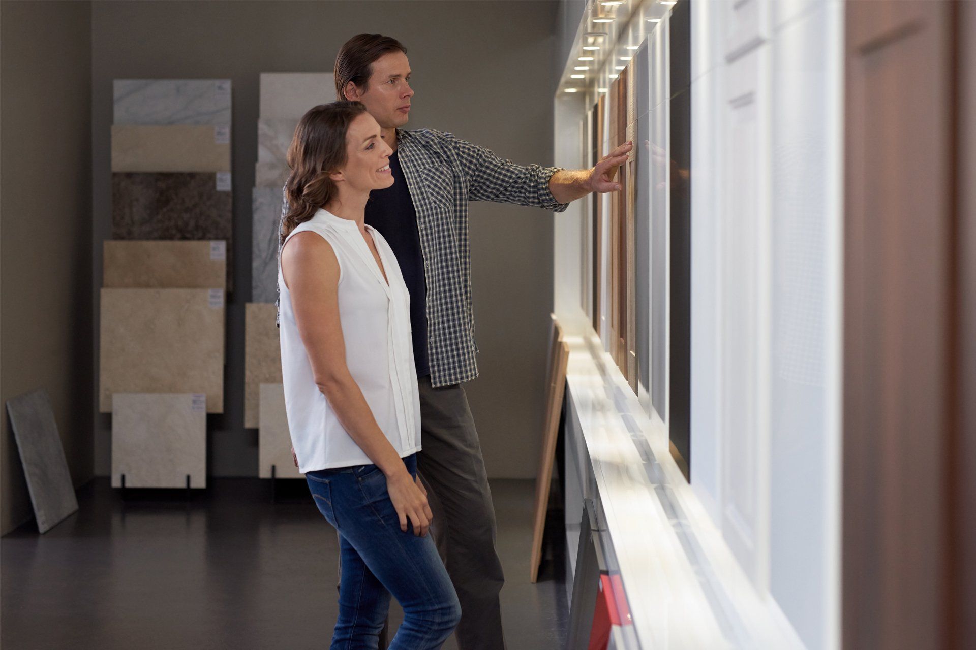 Couple Looking for Kitchen Materials